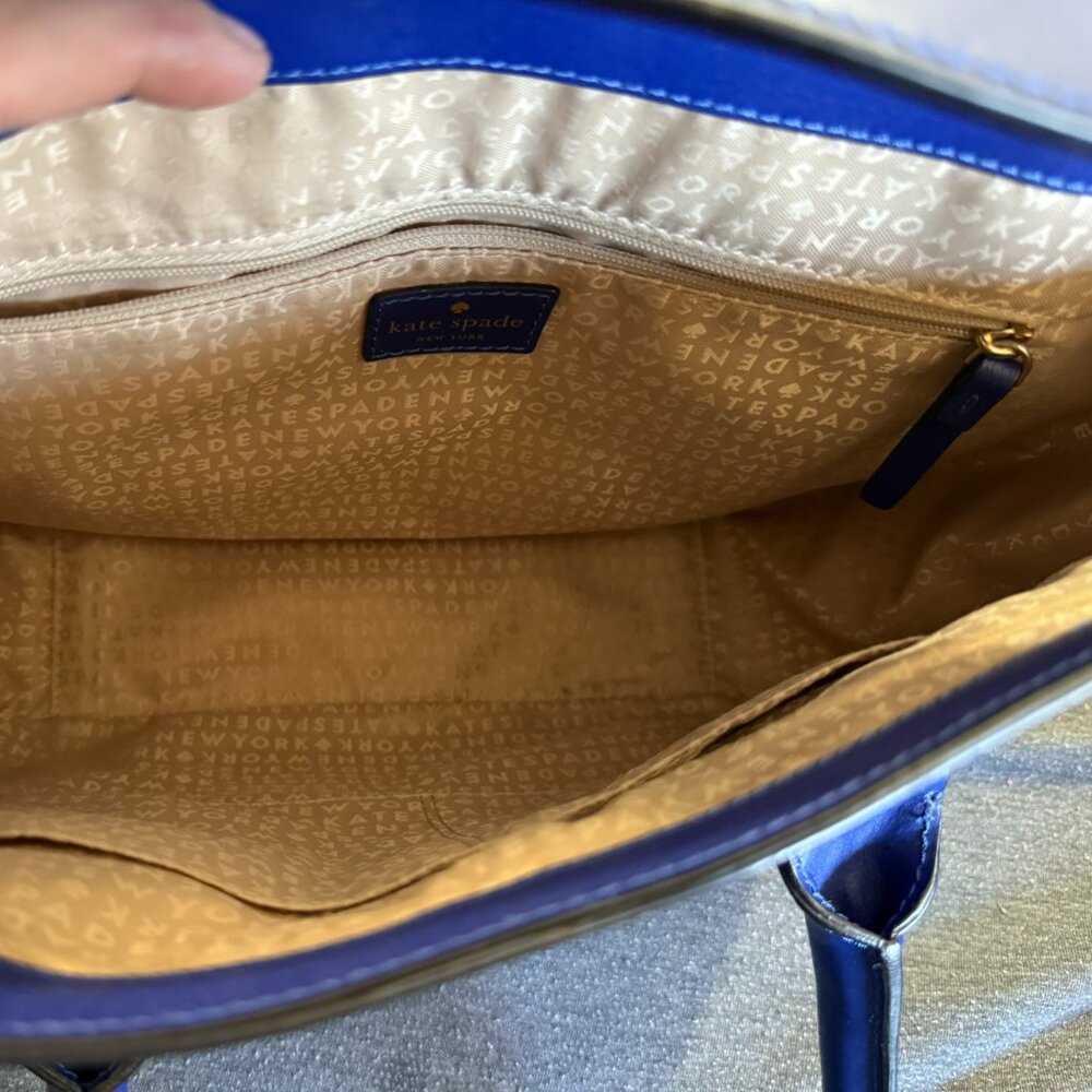 Kate Spade New York Bond Street Flo Satchel Crossbody – Royal Blue / Aqua - Picture 4 of 8